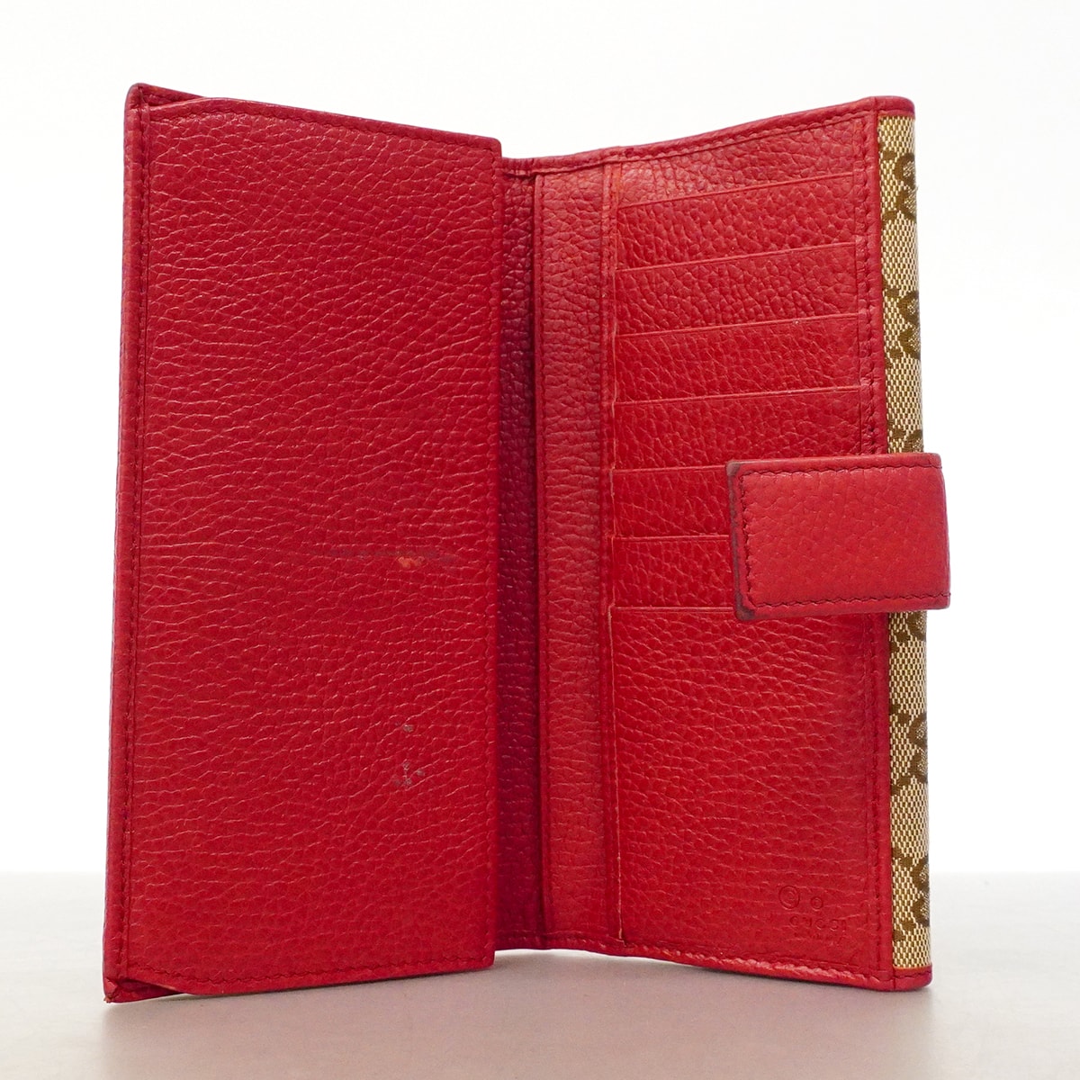 GUCCI 長財布 GGキャンバス レッド C (やや傷や汚れあり)】【6gb1196-k】グッチ 長財布 GGキャンバス