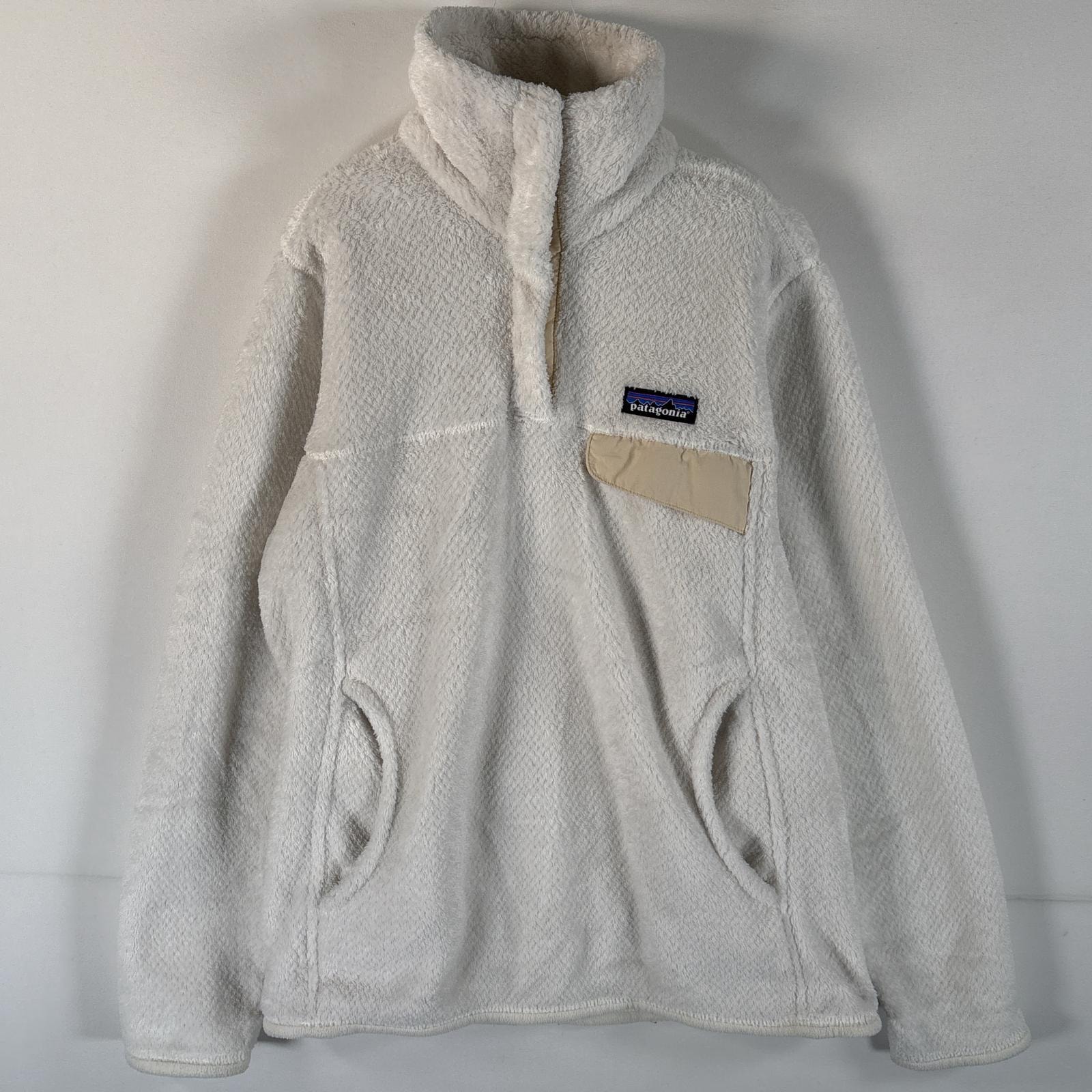 古着 パタゴニア patagonia フリースジャケット ワンポイントロゴ ポーラテック 2016年 ハーフボタン XS  ホワイト レディース