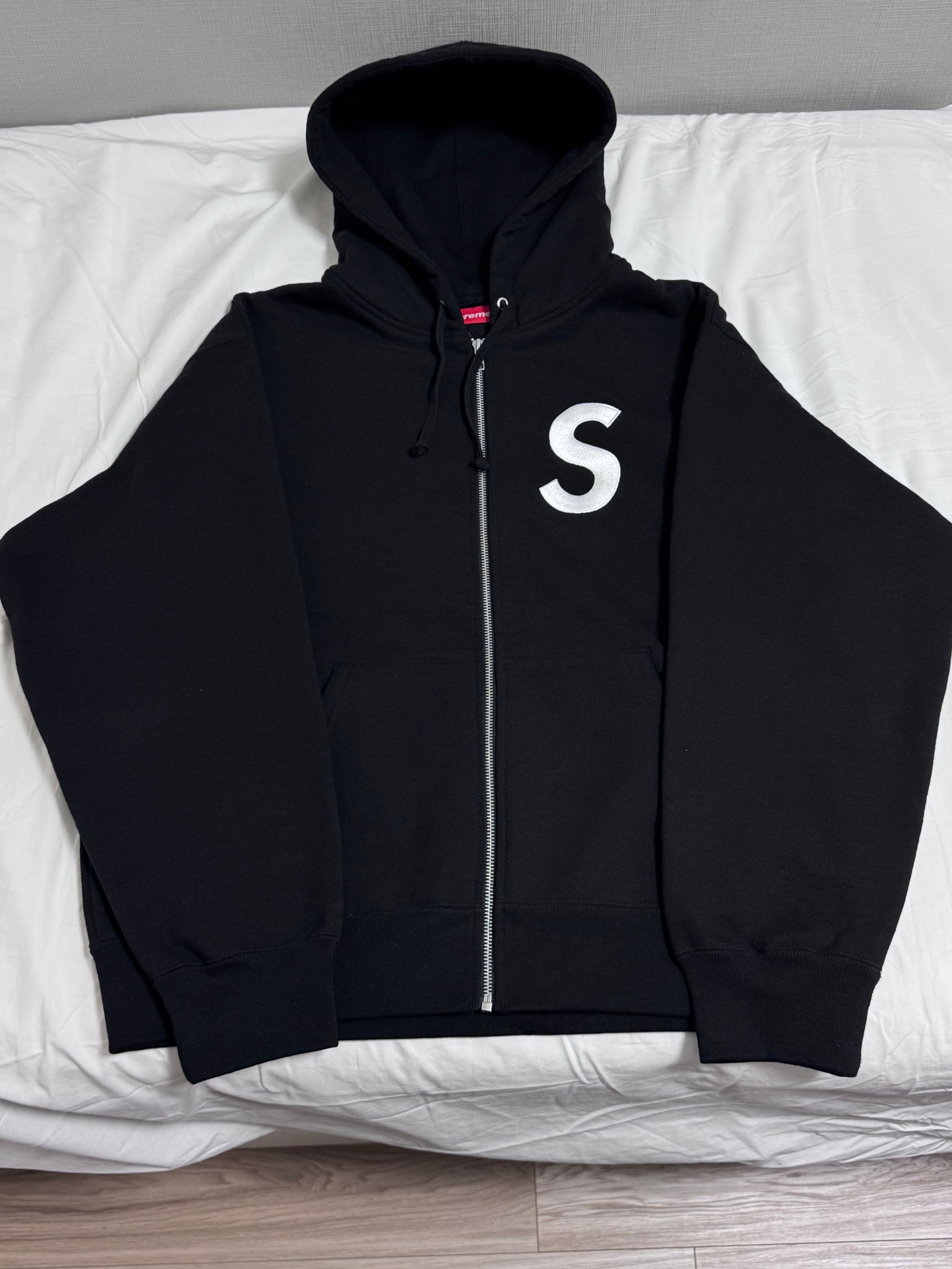 Supreme S Logo Zip Up Hooded Sweatshirt "Black" (23FW)