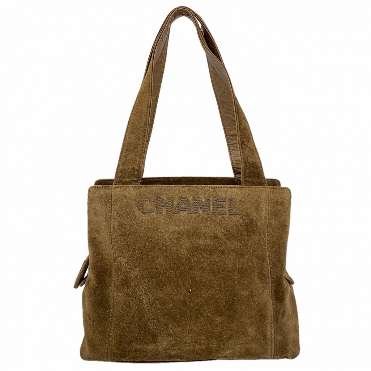 【6cd5493】シャネル トートバッグ スウェード ブラウン ゴールド金具【中古】レディース