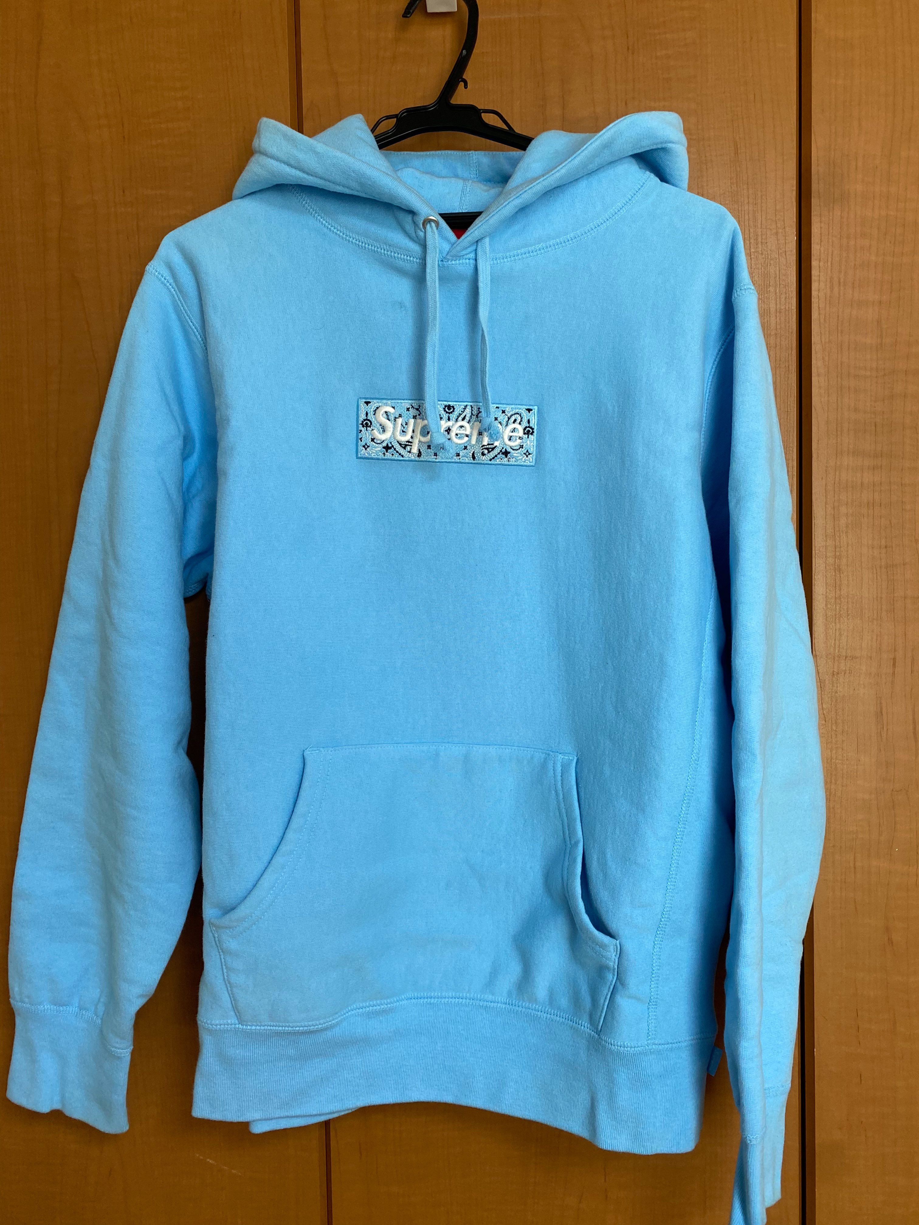 Supreme Bandana Box Logo Hooded Sweatshirt "Blue"