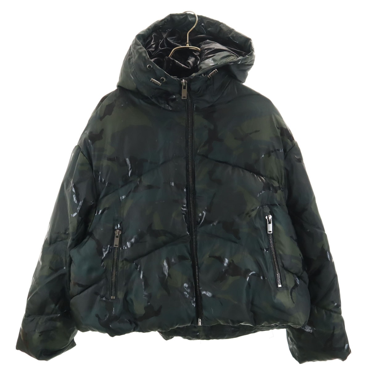 ZARA ザラ 迷彩 中綿ジャケット M グリーン系