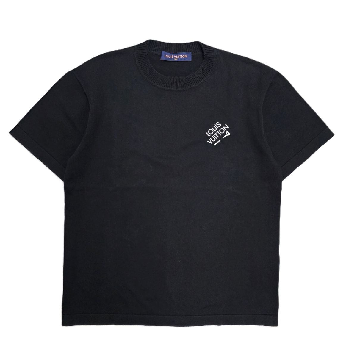 LOUIS VUITTON ルイ・ヴィトン 22SS シグネチャー ニット 半袖 トップス ニット RM231MQ OY8 HNN42W S コットン ブラック メンズ【中古】