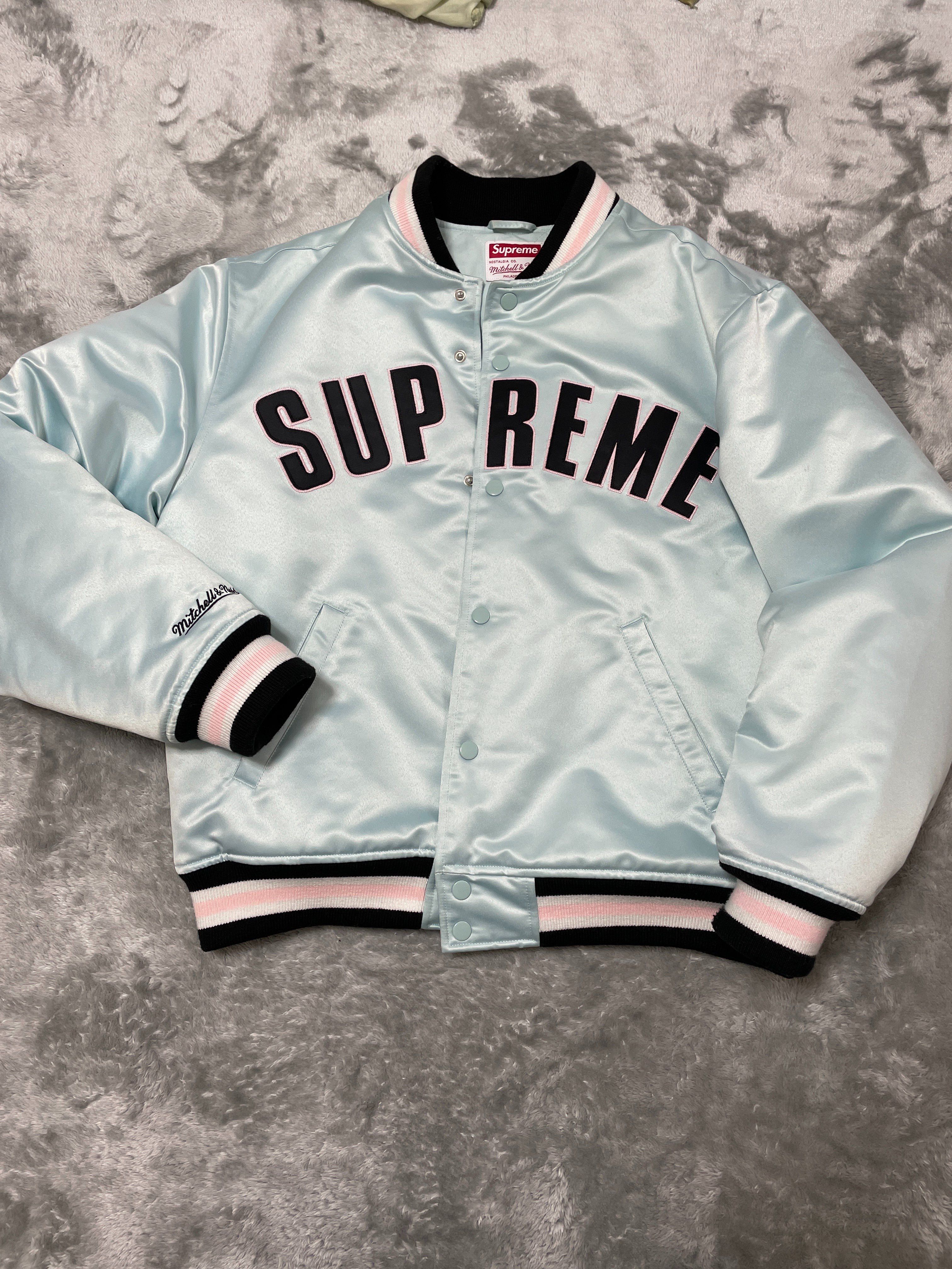 Supreme / Mitchell & Ness® Satin Varsity Jacket "Blue"