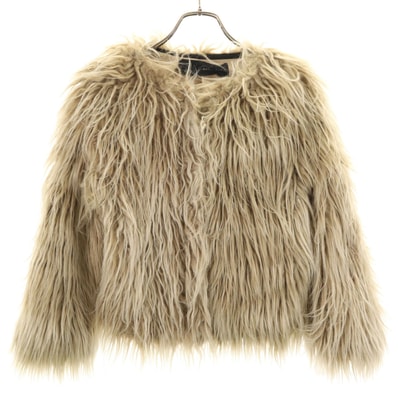 ZARA BASIC ザラベーシック ファー ジャケット XS ベージュ