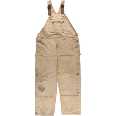 古着 ビッグサイズ カーハート Carhartt ダブルニー ダック オーバーオール メンズw42相当/eaa550976