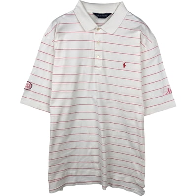 古着 ラルフローレン Ralph Lauren POLO GOLF ポロゴルフ ボーダー柄 半袖 ボーダー ポロシャツ メンズL相当/eaa643570
