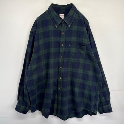 古着 ブルックスブラザーズ Brooks Brothers 長袖シャツ ネルシャツ ボタンダウン 346 チェック柄 XL グリーン メンズ