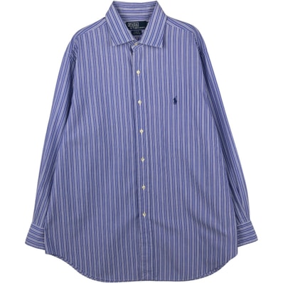 古着 ラルフローレン Ralph Lauren POLO by Ralph Lauren PHILIP 長袖 ストライプシャツ メンズXL相当/eaa652080