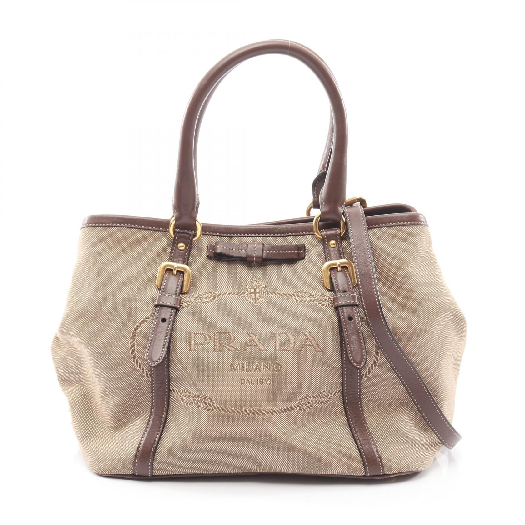 C (やや傷や汚れあり)】プラダ PRADA LOGO JACQUARD ロゴジャガード