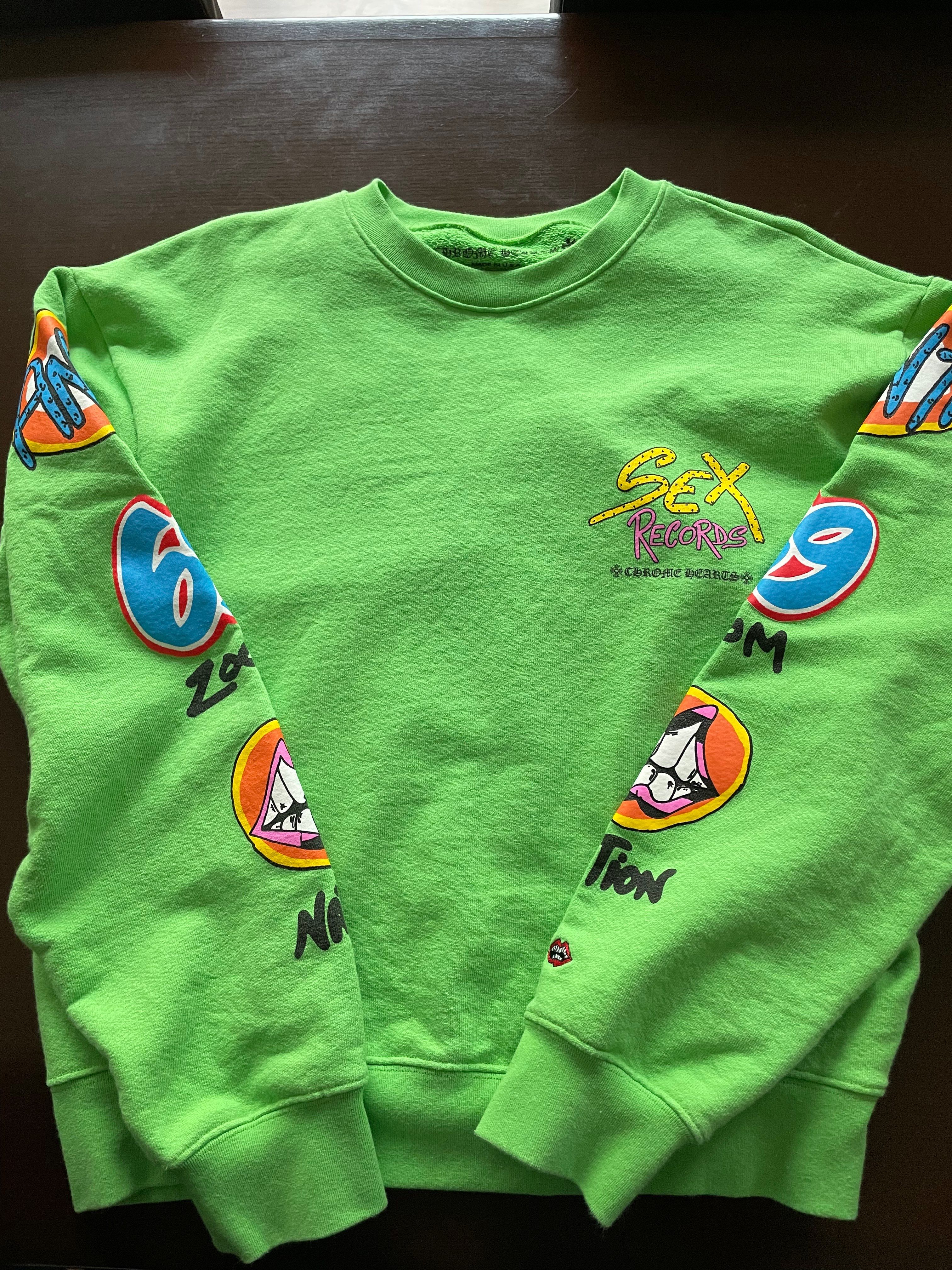 Chrome Hearts Matty Boy Sex Records Crewneck Sweatshirt "Citrus"