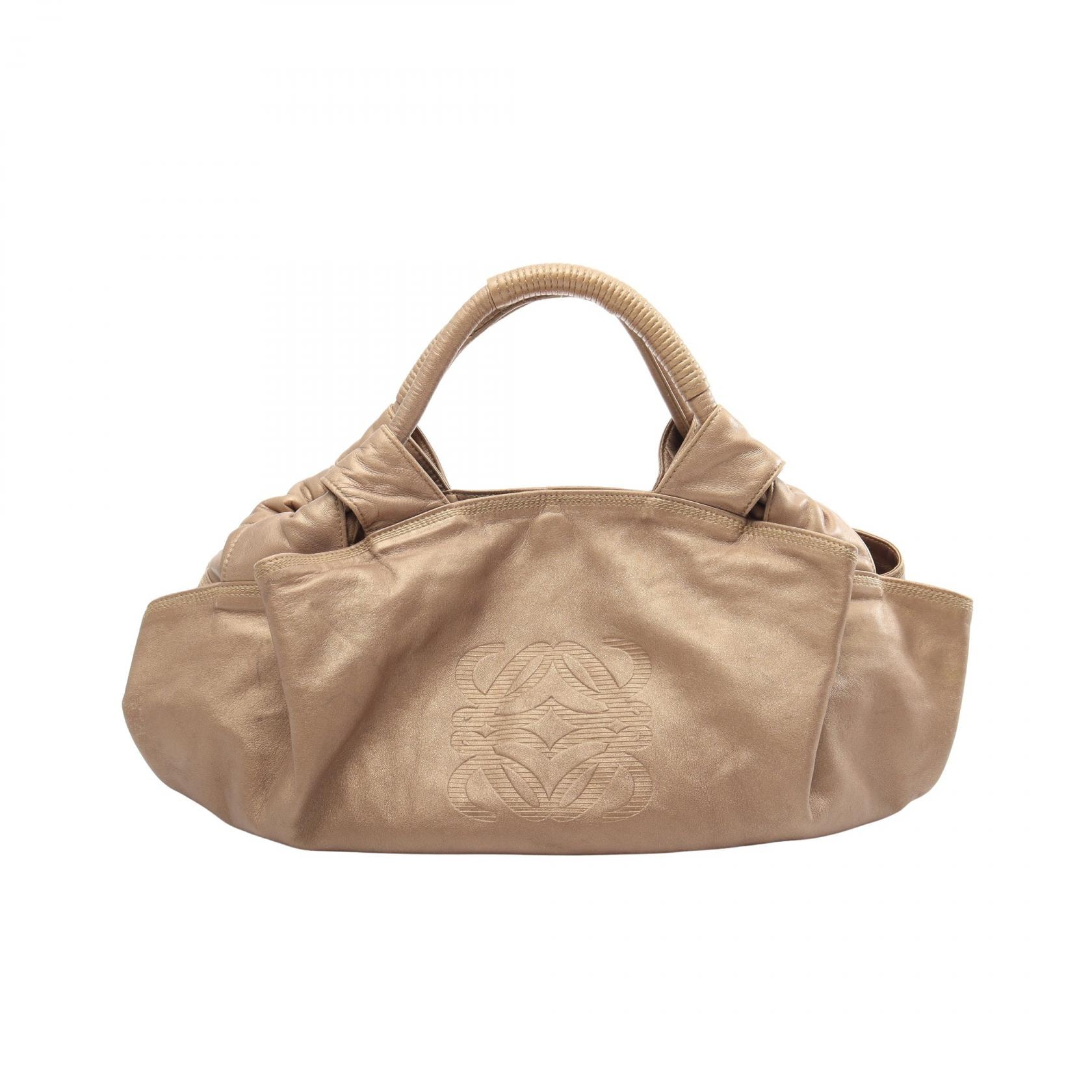 ロエベ LOEWE ナッパアイレ ハンドバッグ バッグ レザー レディース ゴールド系 【中古】