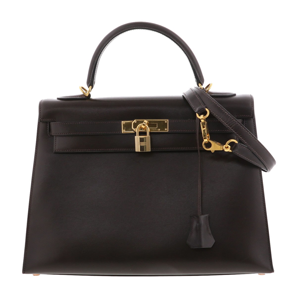 【値下げ】HERMES エルメス ケリーバッグ 32 トートバッグ レザー ブラウン  レディース【中古】