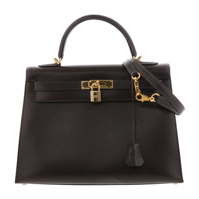 【値下げ】HERMES エルメス ケリーバッグ 32 トートバッグ レザー ブラウン レディース【中古】