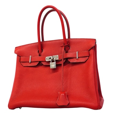 ★SALE【6fa1942】エルメス ハンドバッグ バーキン30 トゴ ルージュカザック シルバー金具 □M刻印【中古】レディース
