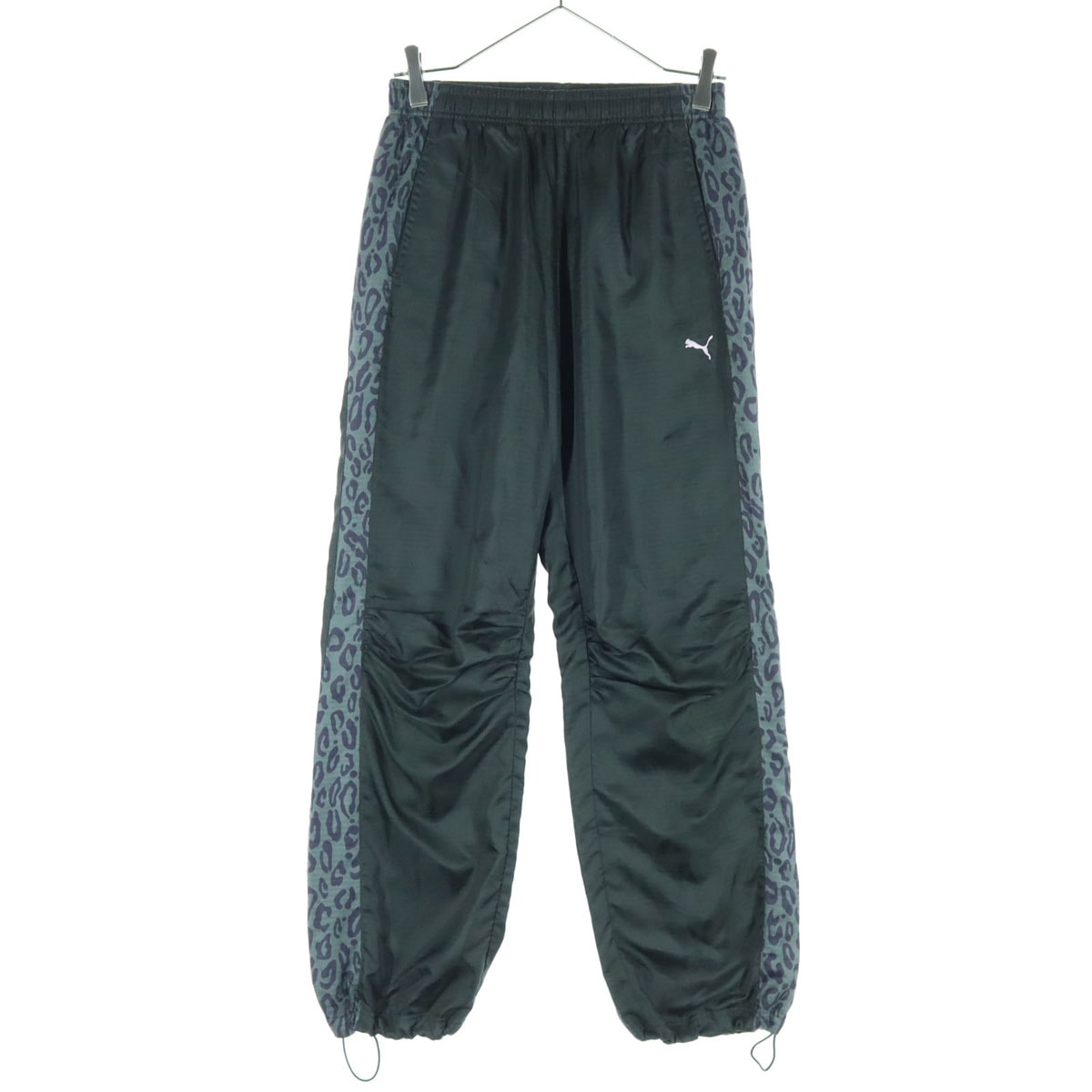 美品 PUMA プーマ ヒョウ柄 ナイロンパンツ S ブラック