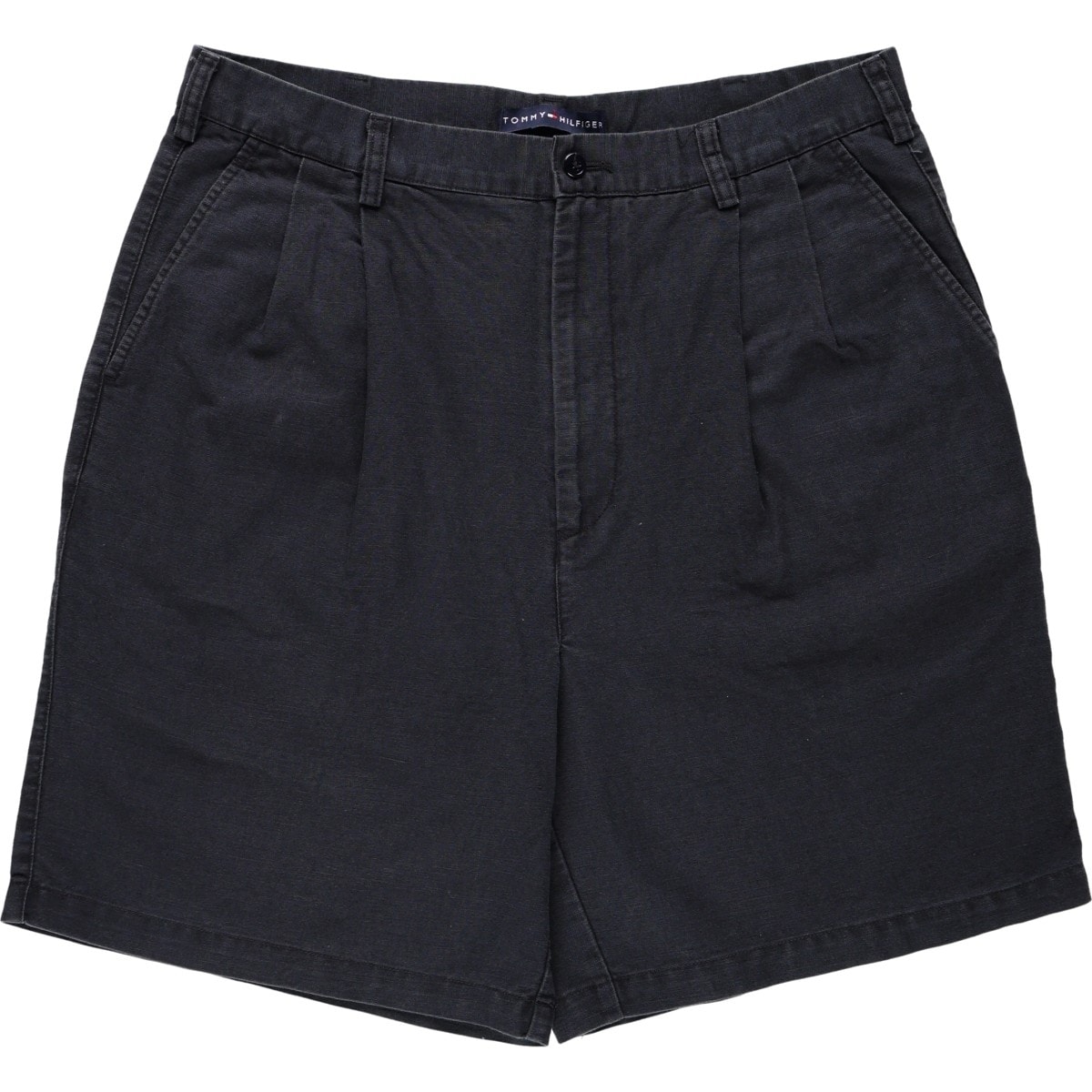 古着 トミーヒルフィガー TOMMY HILFIGER ツータック コットン×リネンショーツ ショートパンツ メンズw37相当/eaa605093