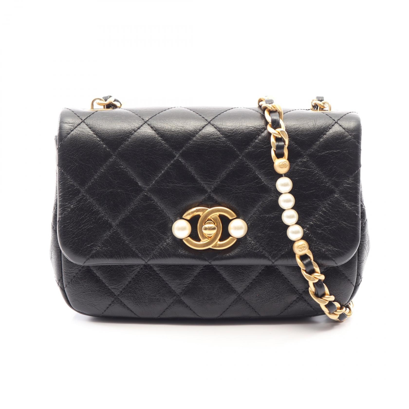 シャネル CHANEL マトラッセ ショルダーバッグ バッグ レザー レディース ブラック系 AS3000 【中古】