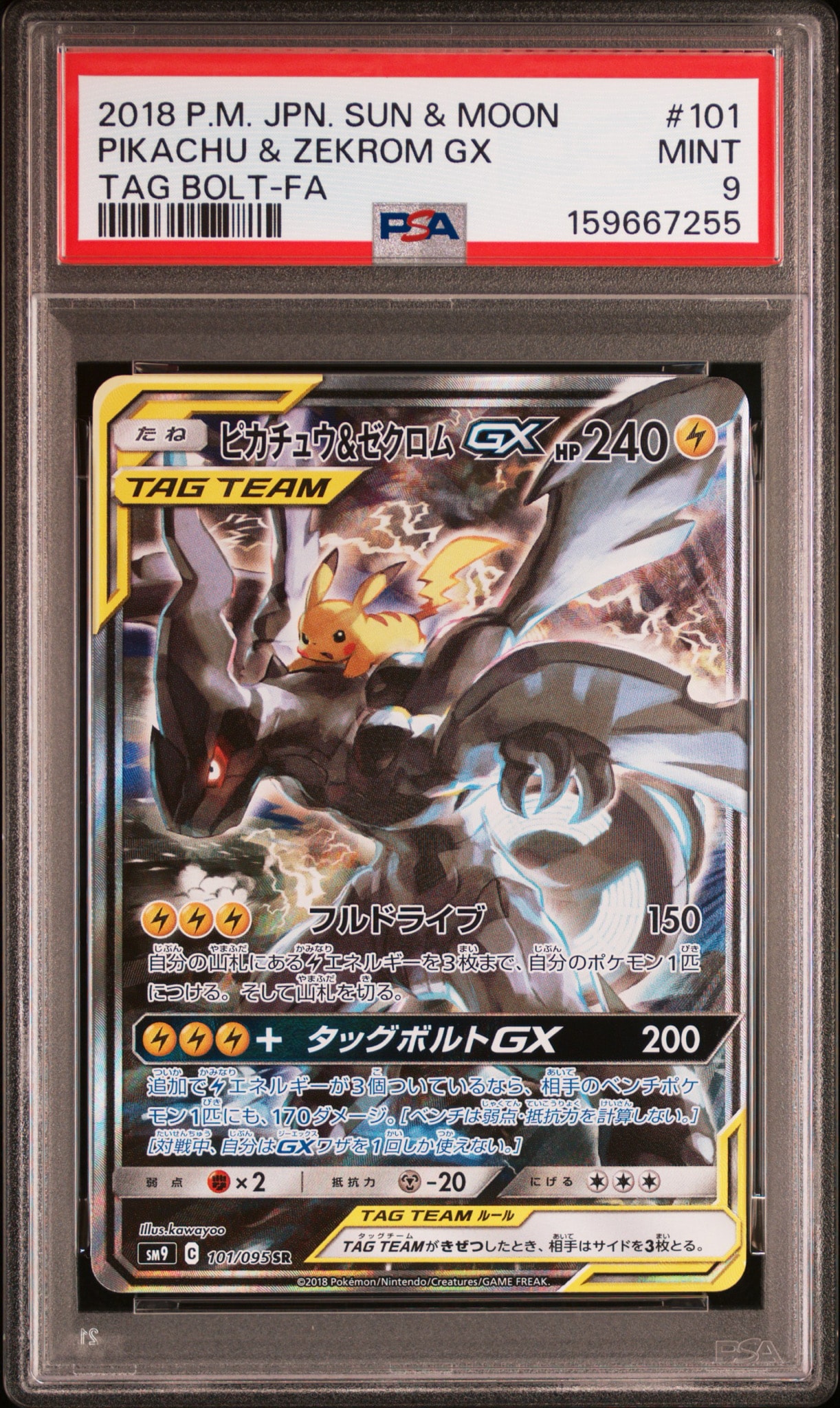 ピカチュウ&ゼクロムGX SR: SA [SM9 101/095](拡張パック「タッグボルト」)