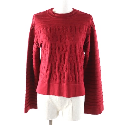 極美品 エルメス ニット レッド系 レディース 34 3E2614D3