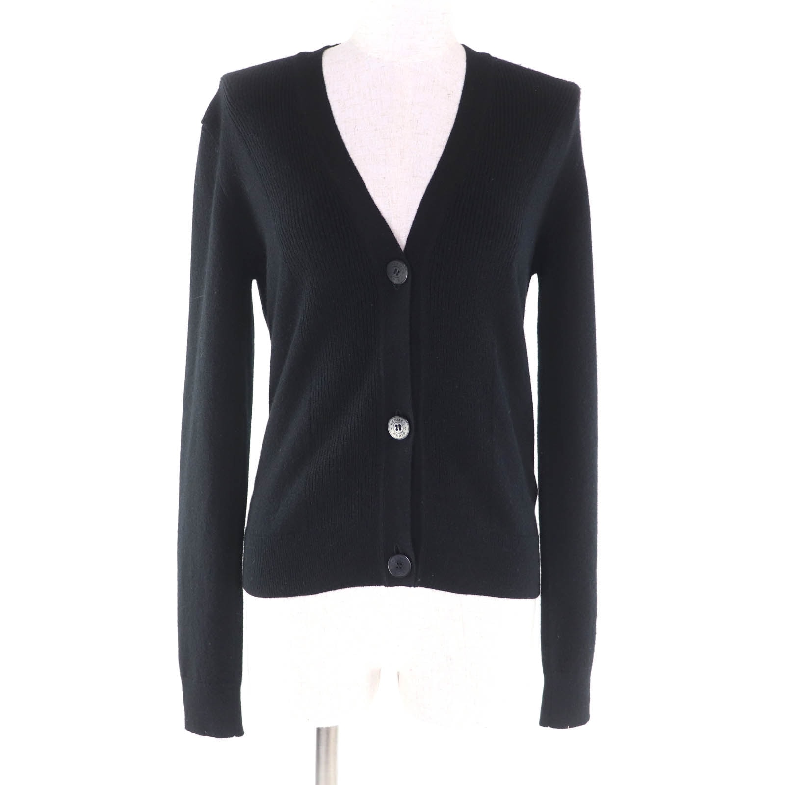 極美品 エルメス カーディガン ブラック レディース 36 4E2701D1