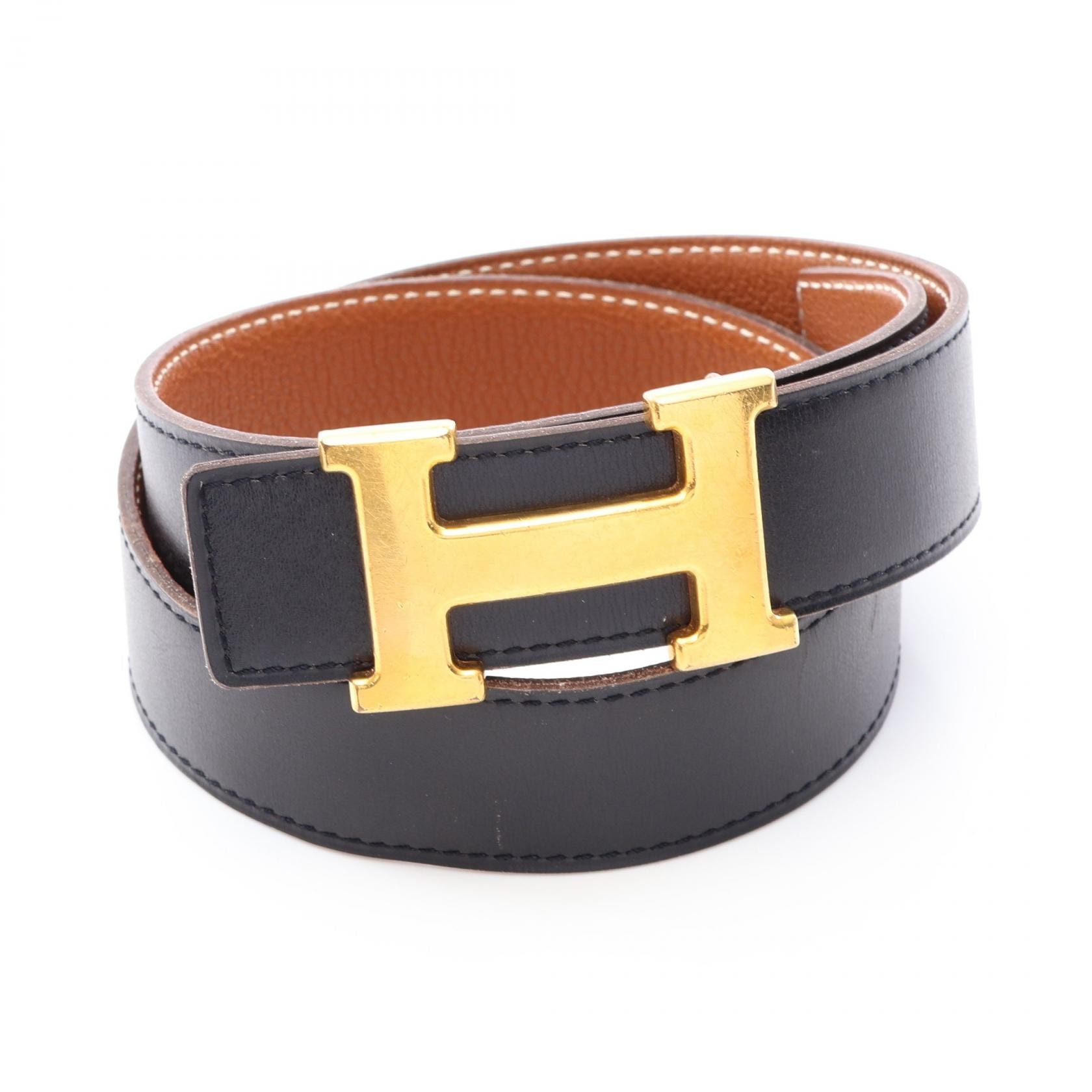 エルメス HERMES コンスタンス Hベルト リバーシブル ベルト 衣料品 レザー □G刻印(2003年製造) メンズ ブラック系 / ブラウン系 【中古】