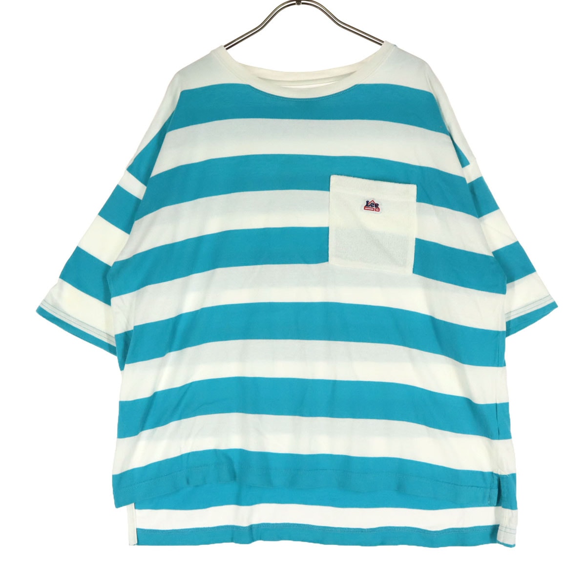 Lee リー ボーダー柄 半袖 ポケット Tシャツ M ブルー系