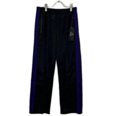 ニードルズ 【×DC SHOES】MR609 ブラック×パープル Track Pant - Poly Smooth / Printed ステッチワークプリントトラックパンツ S