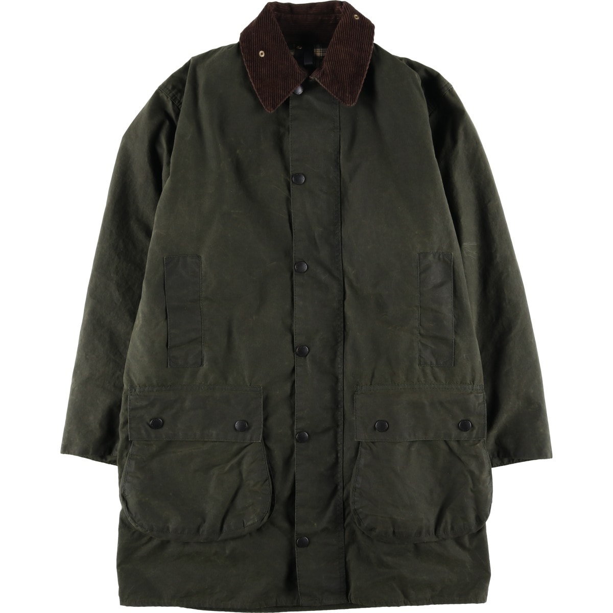 古着 80~90年代 バブアー Barbour BORDER ボーダー 旧3ワラント ワックスコットン オイルドジャケット 英国製 C38 メンズM相当 ヴィンテージ/eaa614841