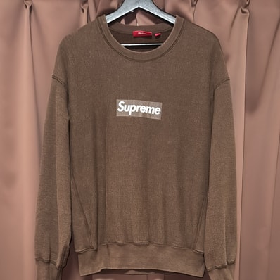 Supreme Washed Box Logo Crewneck "Brown"