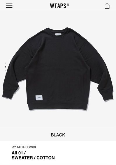 Wtaps AII 01 / SWEATER / COTTON "Black"
