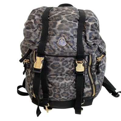 モンクレール MONCLER リュック・デイパック レオパード柄 リュック ブラック