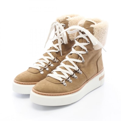 エルメス HERMES フロコン ブーツ 靴 スウェード ムートン ベージュ レディース ブラウン系 / ベージュ系 【中古】