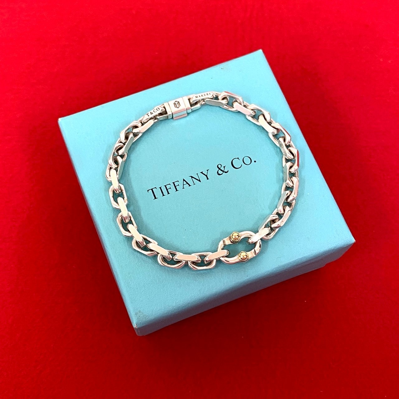 TIFFANY&Co. ティファニー メイカーズ シルバー925 K18ゴールド ブレスレット シルバー
69811