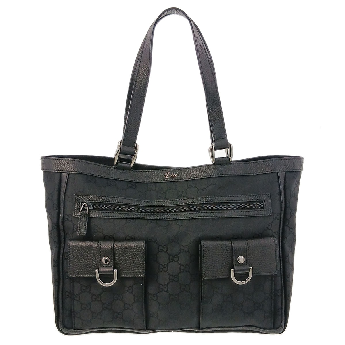GUCCI グッチ アビー トートバッグ 268639 GGキャンバス レザー ブラック  ユニセックス【中古】