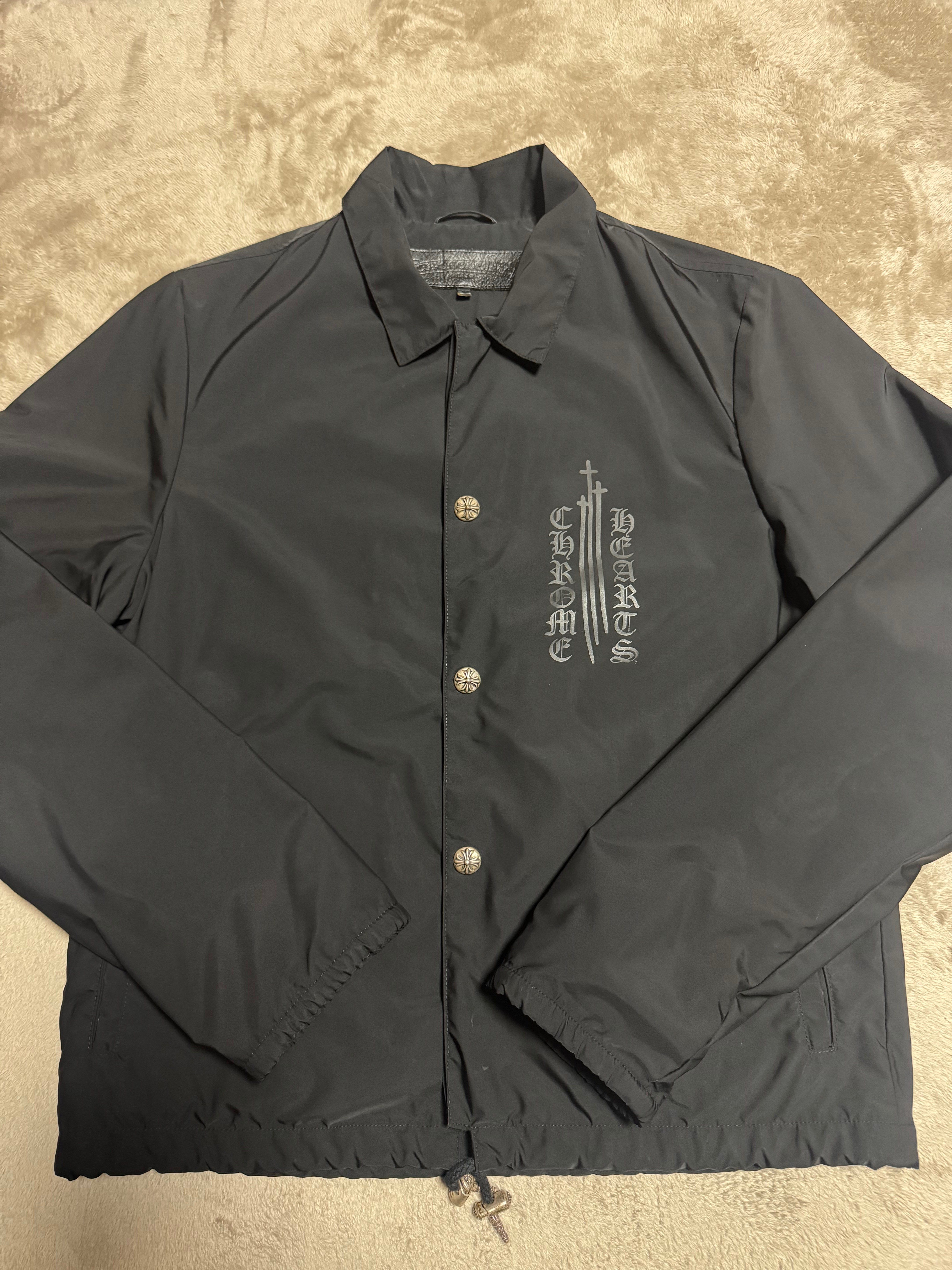 Chrome Hearts RIGGINS FBRC English Print Nylon Coach Jacket "Black"