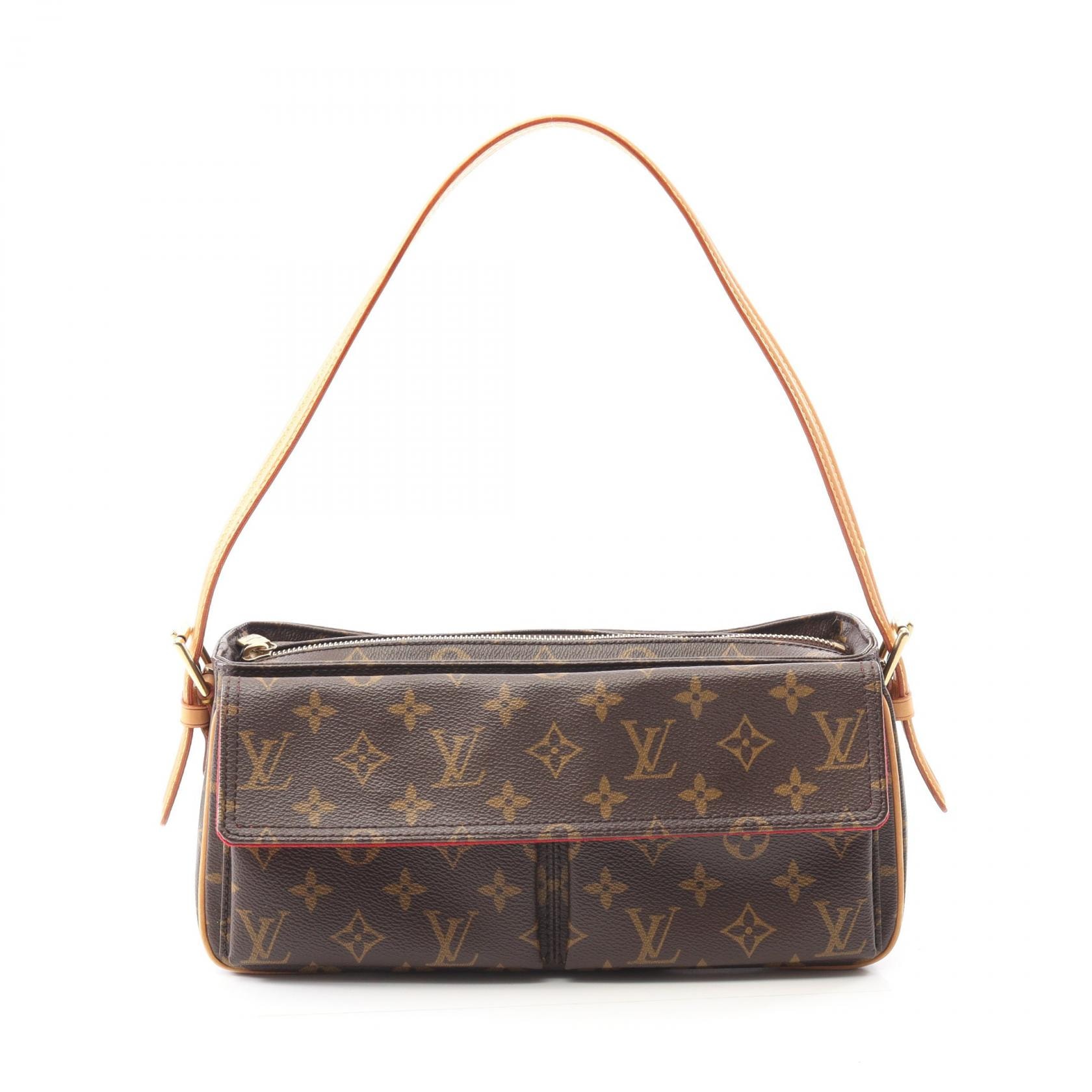 ルイ・ヴィトン LOUIS VUITTON ヴィバシテMM ショルダーバッグ バッグ PVCコーティングキャンバス レザー モノグラム レディース ブラウン系 M51164 【中古】