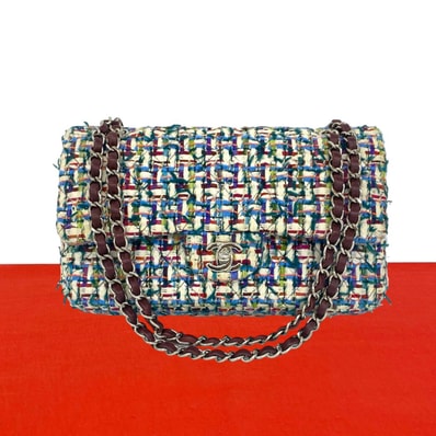 CHANEL シャネル ダブル フラップ ツイード ショルダーバッグ マルチカラー
28633