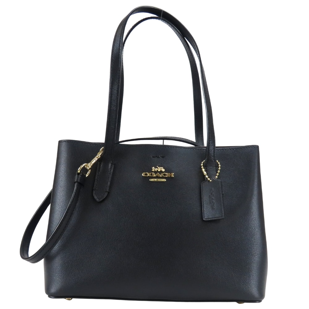 【中古】 コーチ トートバッグ F73277 レザー ブラック ゴールド金具 2WAY 斜め掛け ショルダー レディース 女性 COACH