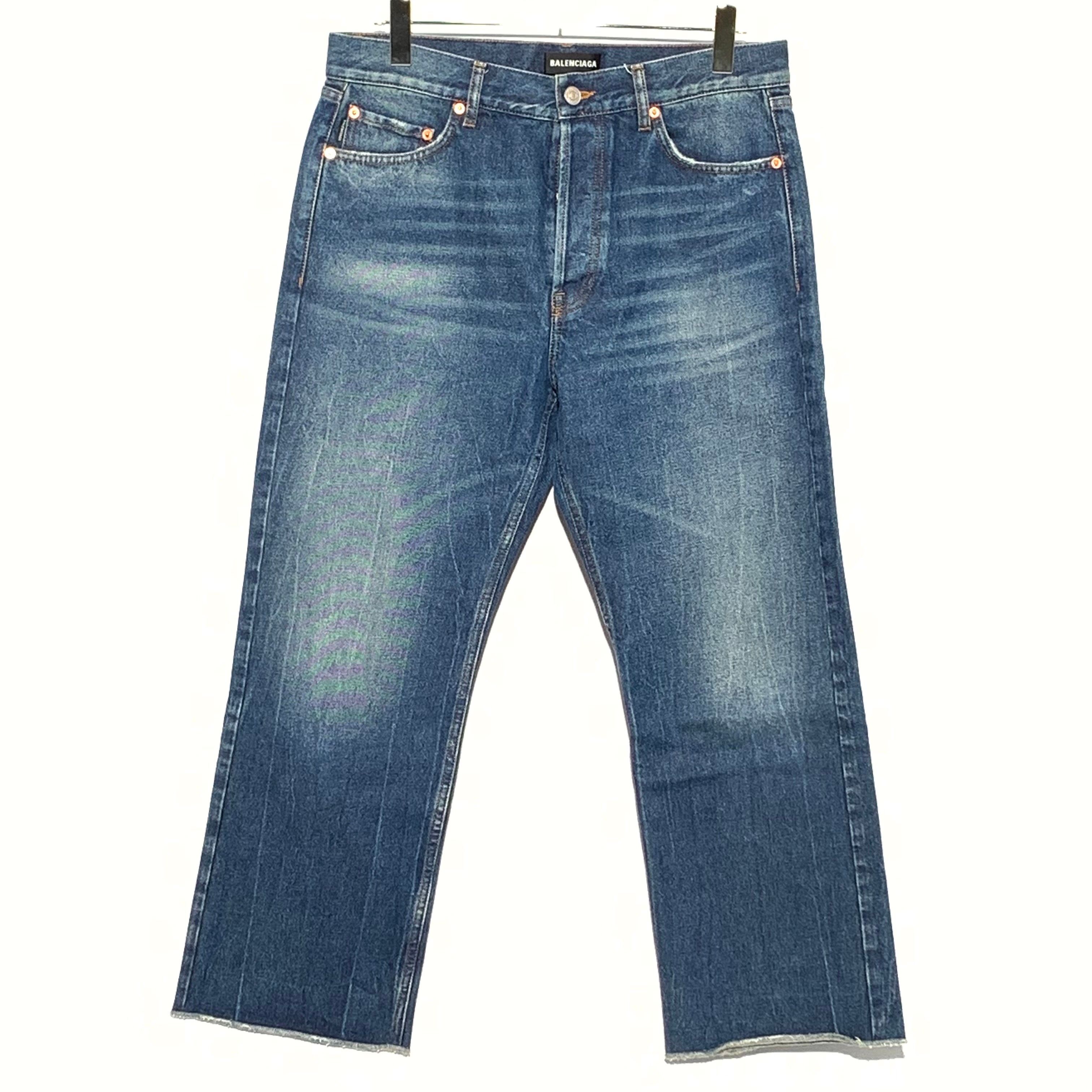 Balenciaga クロップドデニムパンツ メンズ NAVY