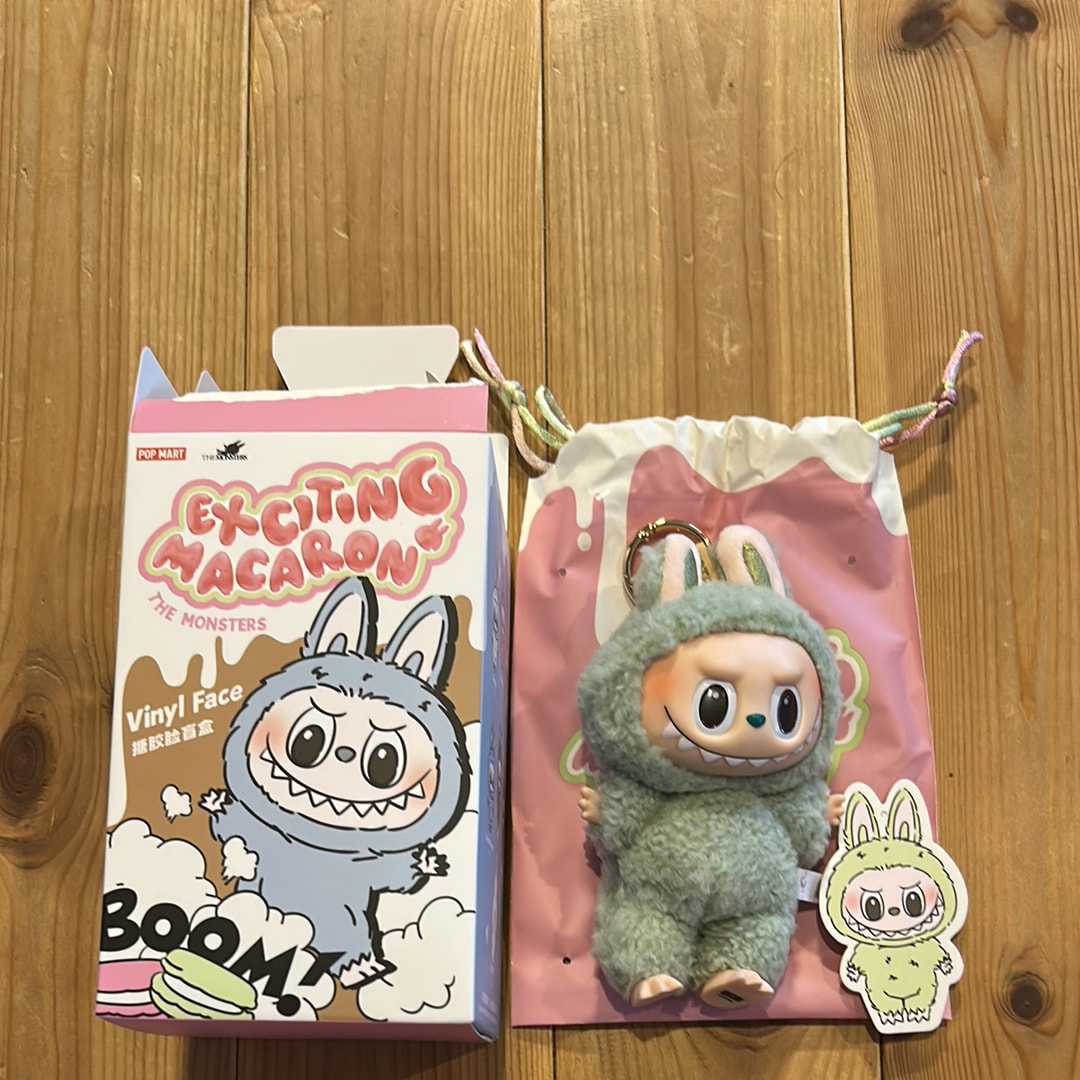POP MART THE MONSTERS (LABUBU) Exciting Macaron Plush Series GREEN GRAPE