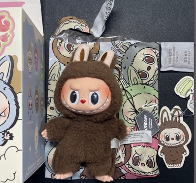 POP MART THE MONSTERS (LABUBU) Exciting Macaron Plush Series CHESTNUT COCOA (Secret)