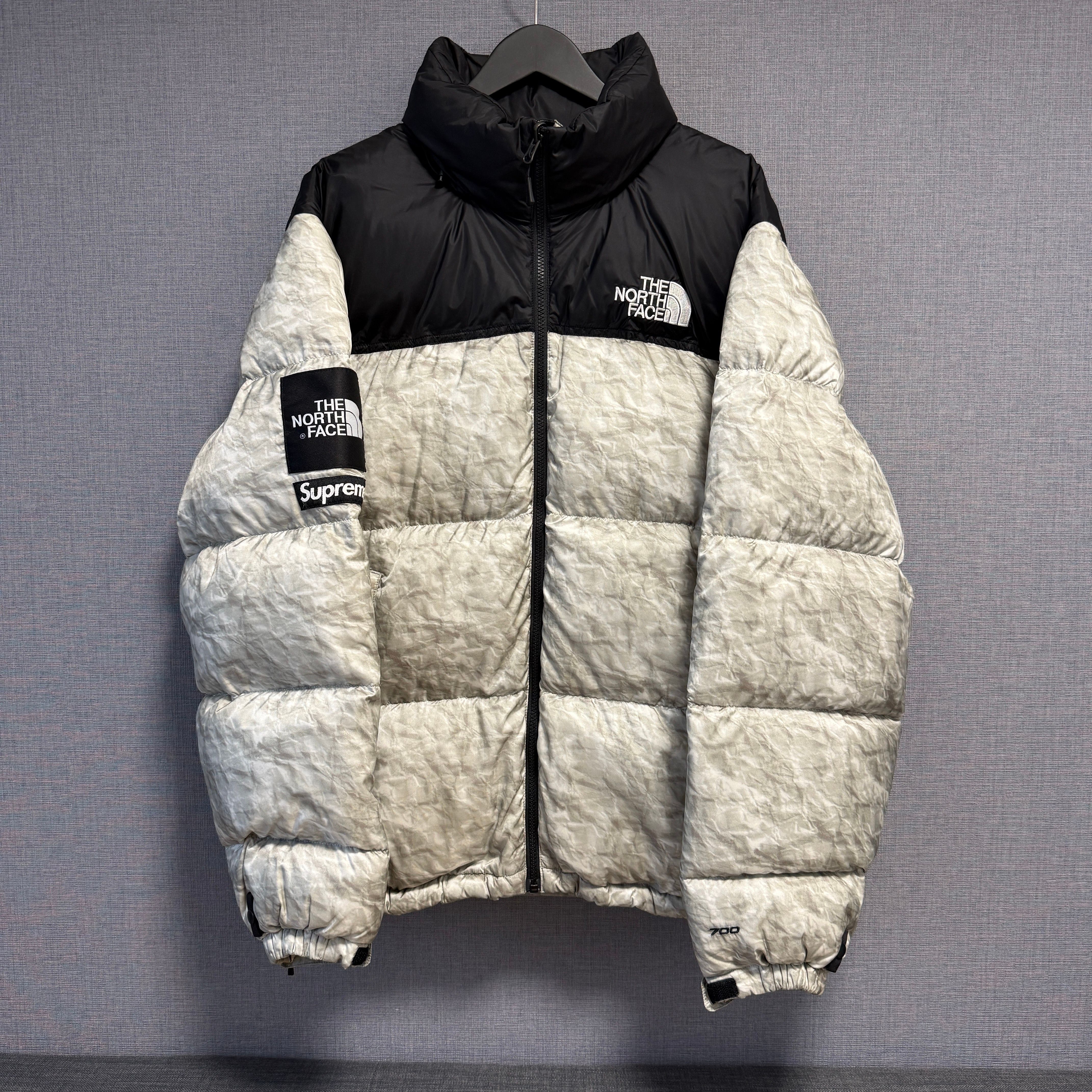 Supreme x The North Face Nuptse Jacket "White Paper Print"