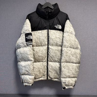Supreme x The North Face Nuptse Jacket "White Paper Print"