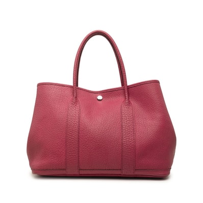 エルメス ガーデンパーティPМ トートバッグ ハンドバッグ □P刻印 2012年 ローズウッド シルバー金具 ネゴンダ レディース HERMES 中古