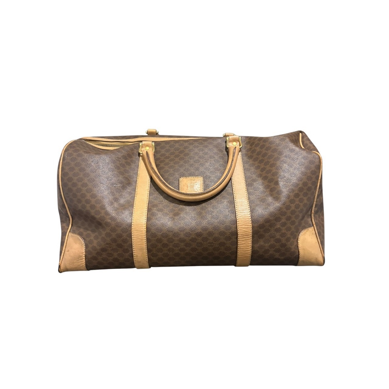 CELINE セリーヌ マカダム ブラウン PVC レザー/ ボストンバッグ S1-00178 【中古】