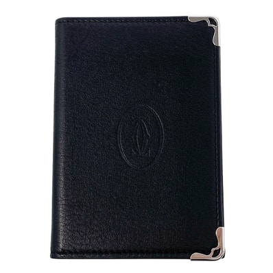 CARTIER カルティエ マスト カードケース レザー ブラック メンズ【中古】