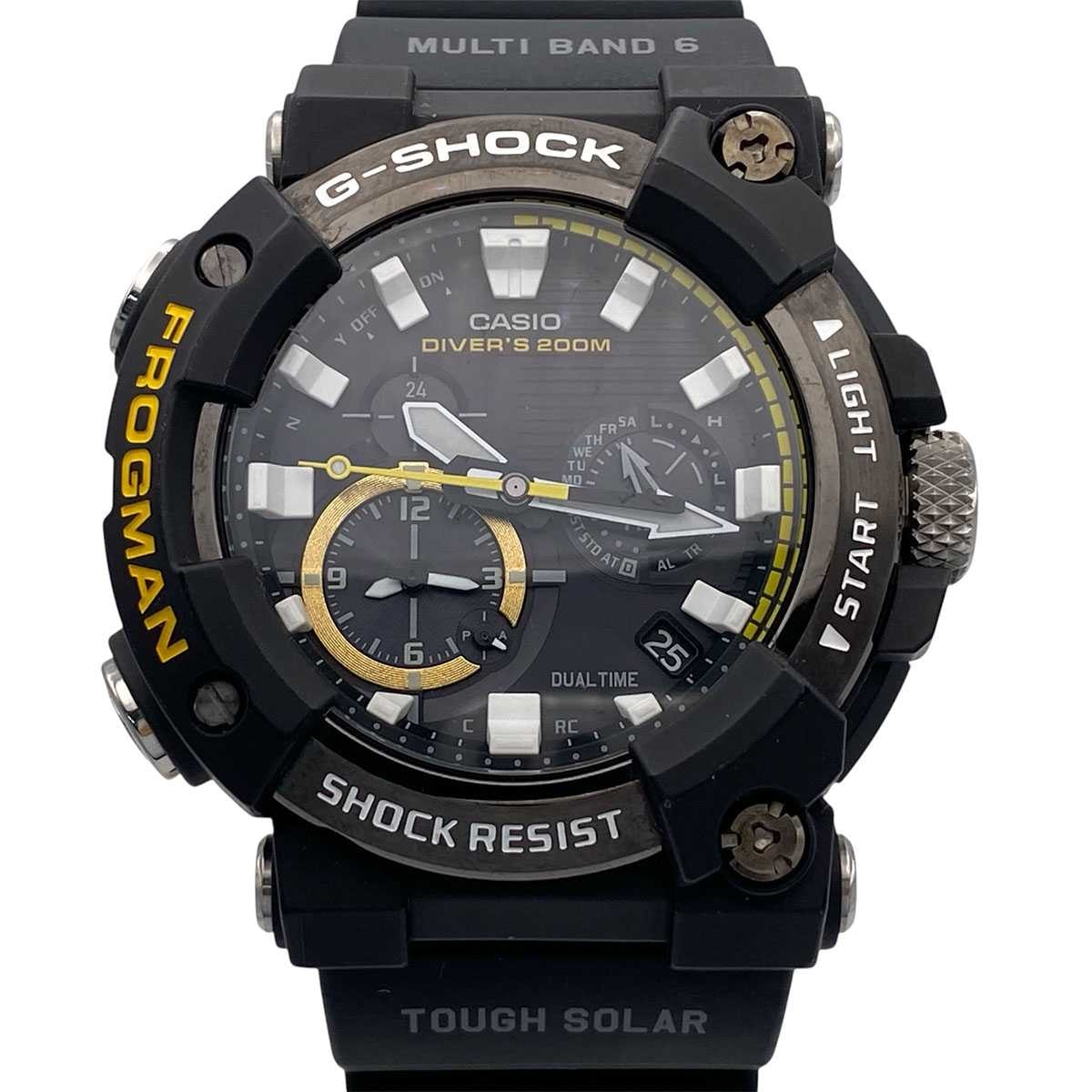 CASIO カシオ G-SHOCK MASTER OF G - SEA FROGMAN フロッグマン ダイバーズ 腕時計 GWF-A1000-1AJF ブラック イエロー  メンズ【中古】