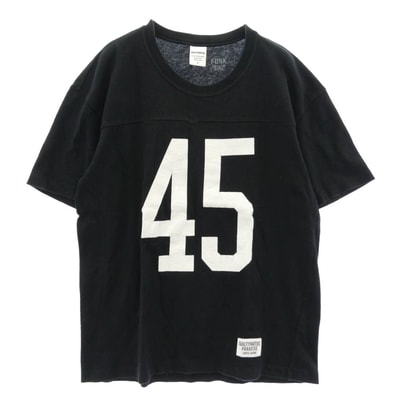 WACKO MARIA ワコマリア Tシャツ GUILTY PARTIES FOOTBALL T-SHIRT ナンバリング フットボール Tシャツ 半袖カットソー ブラック系 S【中古】