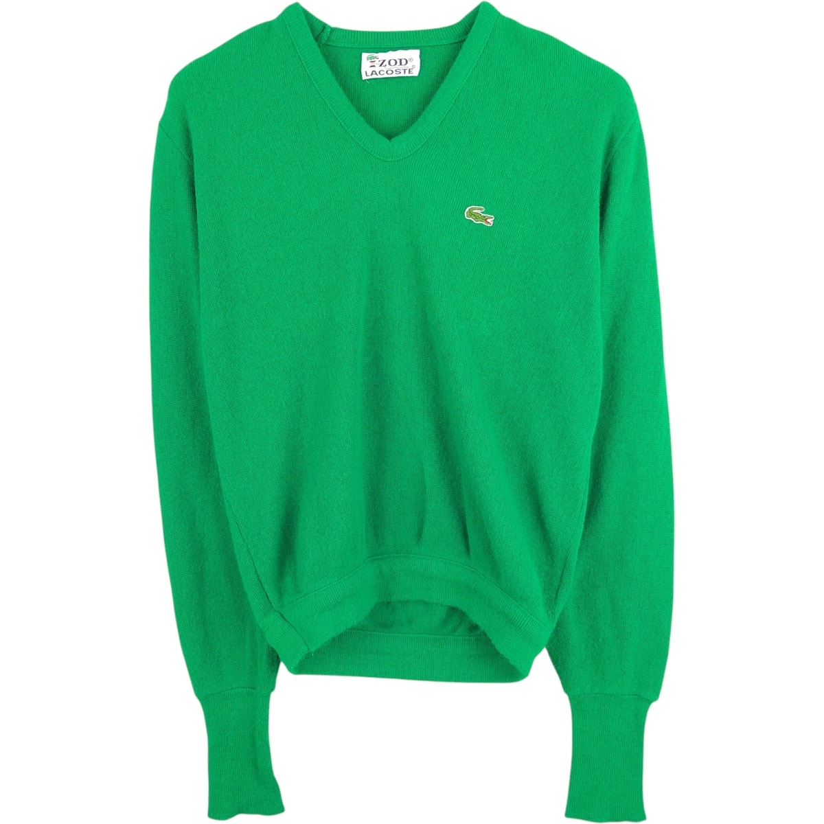 古着 70~80年代 ラコステ LACOSTE IZOD Vネック アクリルニットセーター メンズM相当 ヴィンテージ/eaa672491